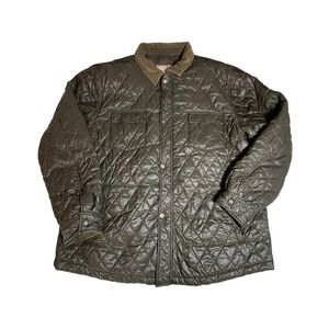 Tommy Bahama Jeans Quilted Barn Jacket Olive Green Corduroy Collar Men